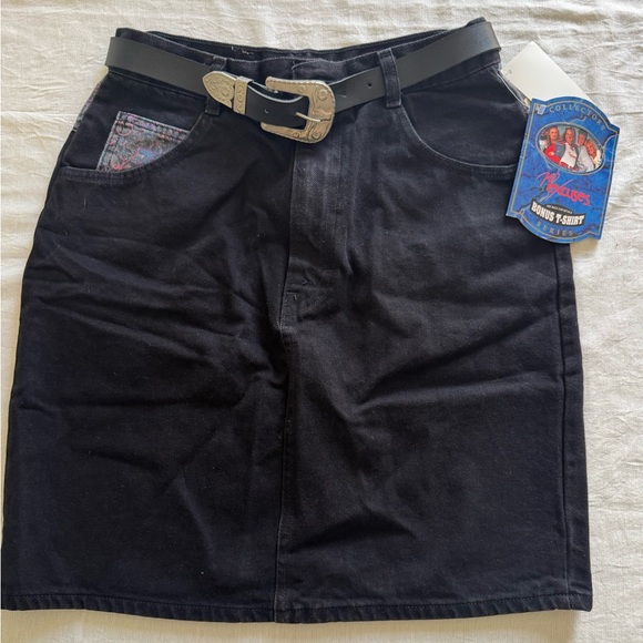 VINTAGE NWT No Excuses Collectors Denim Skirt‎ – Western Belt Detail - Picture 1 of 6